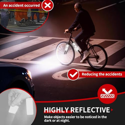 20 Pcs Super Reflection Reflective Stickers Made of 3M DG3, White Outdoor Waterproof Safety Reflective Tape for Car/Bike/Mailbox/Helmet/Truck - Safety Stickers White - color: White 20pcs