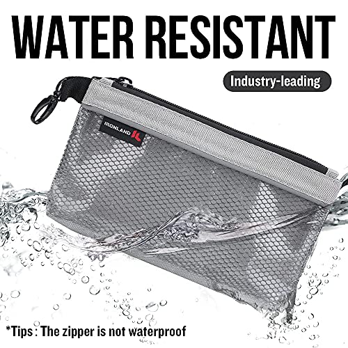 IRONLAND Zipper Pouches, Small Tools Bag, Waterproof Mesh Pouches, Tool Zipper Pouch, Travel Pouch, Clear Cosmetic Bag Case 4 Pack - size: 4 Pack Combo Pro+
