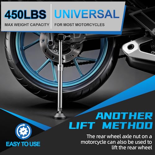 Motorcycle Wheel Lift Trail Stand Jack,Portable and Effort Saving Universal Wheel Lift Stand for Most Motorcycles Tire & Chain Maintenance like Rebel 250 500/Grom/Ninja 650 300/KLR 650/CRF250L/KLX 110
