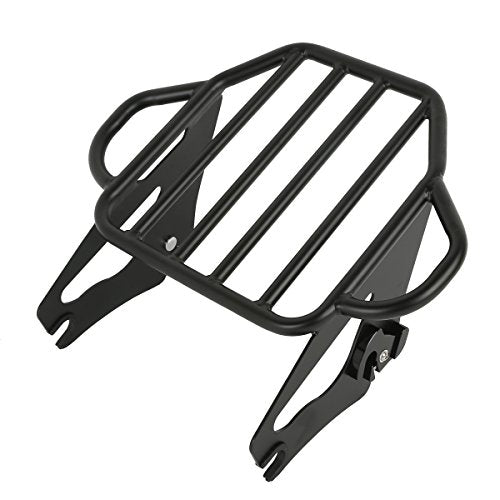 TCT-MOTORPARTS Black Detachable Backrest Sissy Bar w/Docking Hardware Kits Luggage Rack for Harley Touring Street Glide Road King 2009-2013 - color: Black #2(2009-2013)