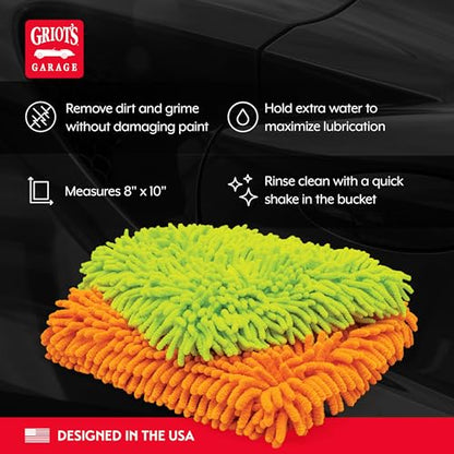 Griot's Garage Microfiber Wash Pads for Car Wash and Detailing, Soft and Ultra-Absorbent for Gentle Auto Cleaning, Machine-Washable, 8" x 10", Set of 2, 11290 - style: Pads (Set of 2)