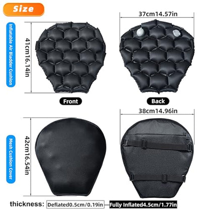 100% Gel Rider Cushion for Motorcycle, Seat Cushion, Universal Non-Slip Grip Ergonomic Motorcycle Seat Pad, 3D-Honeycomb Structure TPE Shock Absorption Breathable Seat Pad for Long Rides (# A)