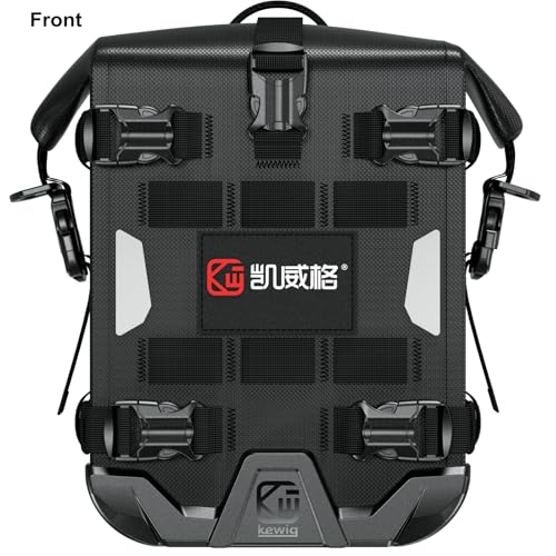 Kewig Full Waterproof Motorcycle Bag for Front Bumper Side Frame Crash Bar, 5.5L TPU Motorcycle Riding Tools Accessories Luggage Bag with Rigid Support & Quick Release Shoulder Strap, Black, 1PC