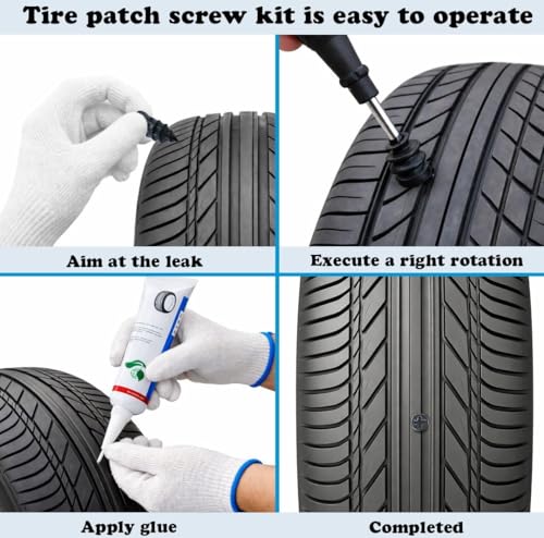 100pscrubber Nail tire Repair kit,tire Repair kit Rubber Nail, Easy Install Puncture Repair Screws,Applicable to Emergency Tire Fix for Cars, Motorcycles, SUVs, Trucks - color: 100PCS