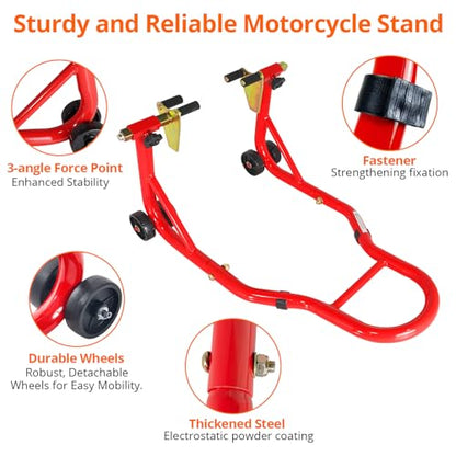 Motorcycle Stand Lift - 900lbs Front & Rear Combo Universal Motorcycle Stands | Compatible With Most Yamaha Honda Kawasaki Suzuki BMW Motorcycles