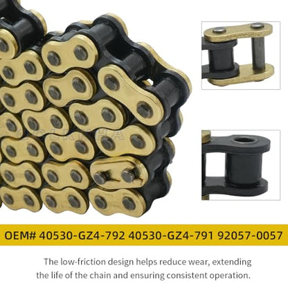 428H Drive Chain 102 Link with 6pcs Connecting Master Link Compatible with 50cc 70cc 90cc 110cc Motorcycle Bike ATV Quad Go Kart 4 Wheeler Seamless Small Tube with Chain Breaker - size: 102 Link