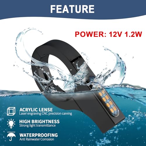Motorcycle Turn Signals LED 43-46mm Front Fork Turn Signal Lights Indicator Clamps Amber Lamp 12V Fit for Harley Honda Yamaha Kawasaki Suzuki Indian Cafe Racer Chopper Bobber Custom - size: 43-46mm