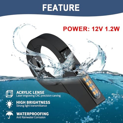Motorcycle Turn Signals LED 43-46mm Front Fork Turn Signal Lights Indicator Clamps Amber Lamp 12V Fit for Harley Honda Yamaha Kawasaki Suzuki Indian Cafe Racer Chopper Bobber Custom - size: 43-46mm