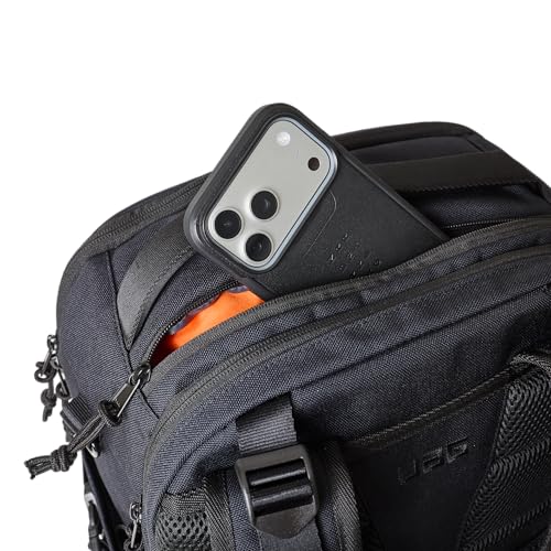 URBAR ARMOR GEAR UAG 24-Liter Laptop Backpack - Fits up to 16" Laptop Clamshell Opening Side Bottle Holder Pocket Travel Carry-on Luggage Daypack, Premium Tech Black - color: Premium Tech - Black, size: 24-Liter