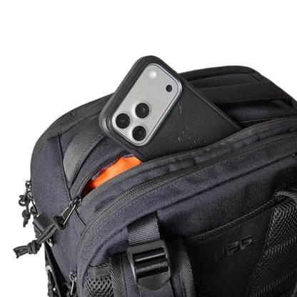 URBAR ARMOR GEAR UAG 24-Liter Laptop Backpack - Fits up to 16" Laptop Clamshell Opening Side Bottle Holder Pocket Travel Carry-on Luggage Daypack, Premium Tech Black - color: Premium Tech - Black, size: 24-Liter