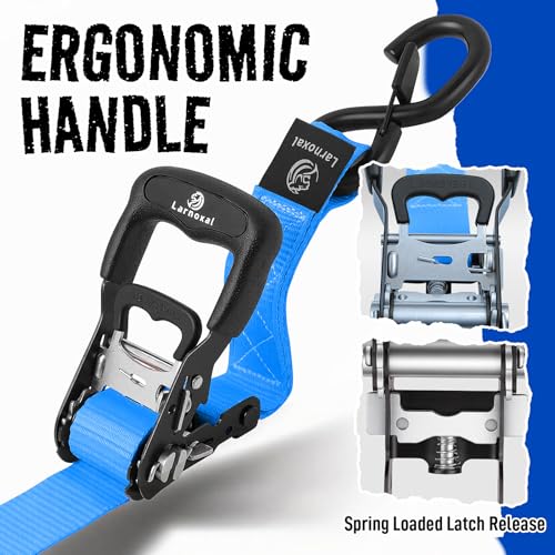 Ratchet Straps, 1.5 inch x 15 ft(4 Pack) Heavy Duty Tie Down Straps, Ratchet Tie Down Straps with Soft Loops-5,208 lbs (Blue) - color: Blue, size: 15 ft