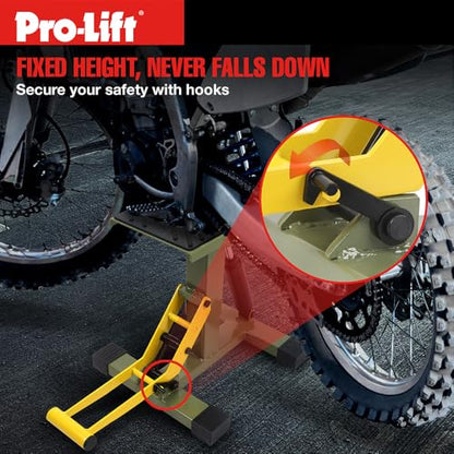 Pro-Lift Dirt Bike Stand Lift– 440 lbs Capacity and Hydraulic Motorcycle Jack Lift Operation, Adjustable Height Hoist Table, for Dirt Pit Bike Repair, Maintenance, Dirt Bike Accessories