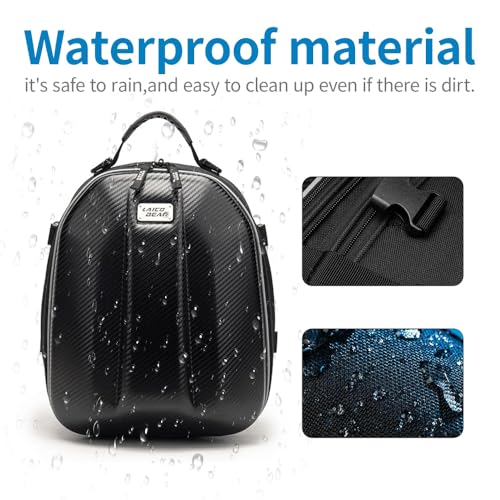 Motorcycle Tail Bag 15L-20L Expandable Motorcycle Backpack Helmet Bag ABS Hard Shell Waterproof Motorbike Storage Bags, Dual Use Luggage Rucksacks with Storage(Carbon)