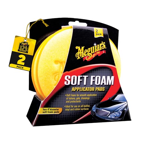 Meguiar's Applicator Pad X3070, 4 Inch Soft Foam Applicator Pads for Car Detail, Car Wax Applicator, Tire Applicator Pads, 2 Pack