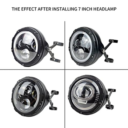 7inch CNC Motorcycle Headlight Housing Bucket with CNC Side Mounting Bracket 46-50MM Fork Tube Holder Clamps for Motorcycle - size: 50