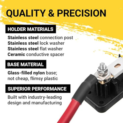 Spartan Power Large Black ANL Fuse Holder Black - color: BLACK, size: Large Black Holder