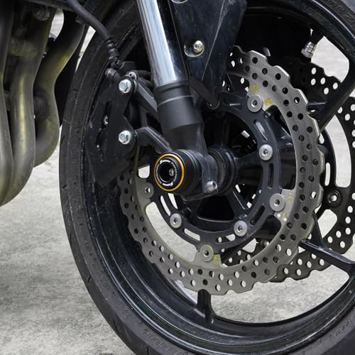Compatible with Motorcycle S1000RR S1000R S1000XR S 1000RR 1000R 1000XR 2008-2023 2024 2025 2026 Front Wheel Axle Crash Protector Pad Rear Swingarm Spools Slider Stand Accessories (Gold) - color: Gold