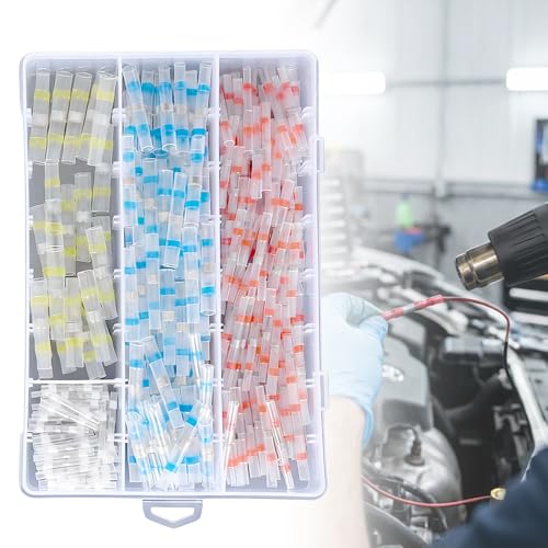 Solder Seal Wire Connectors, Waterproof Butt Connector Electrical Terminals, Insulated Solderless Wiring Splice Connectors for Marine Automotive Boat Truck (250PCS) - color: 250PCS