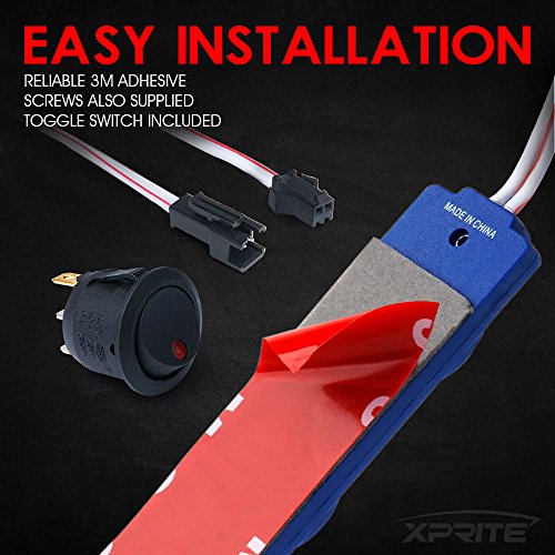 Xprite Blue LED Truck Bed Light Kits Rock Lights with On/Off Switch, for Pickup Footwells, Running Boards, Cargo, Under Car, Tonneau Cover, Rail Lighting - 8 PCs - color: Blue