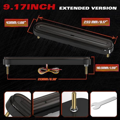 Alopee 9" Universal Motorcycle Tail Light with Turn Signals 10V-30V 3-in-1 Waterproof Motorcycle Brake Light Used for Chopper, Truck, ATV, UTV, ADV, Pick-up and Golf Cart (with 1 Wrench) - size: 9 Inch-Tail Light
