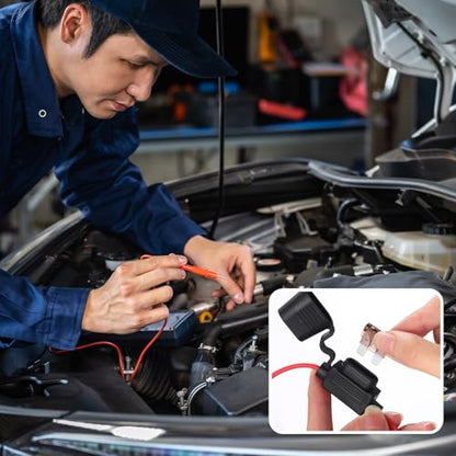Shimeyao 24 Pcs Inline Fuse Holder Waterproof Automotive Replacement with ATC Blade Fuses for Car Truck Motorcycle Boat (18 Awg with 7.5 A) - size: 18 Awg with 7.5 A