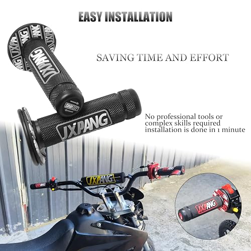 7/8" Motorctcle Handlebar Grips, Non Slip Dirt Bike Hand Handlebar Glue Left & 22mm Right & 24mm Universal for Motercross Most Pit Bike ATV UTVKLX KX EXC XC SX CRF CR YZ WR - color: Style-A-Black