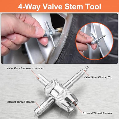 ValueMax Tire Repair Kit, 38PCS Universal Heavy Duty Car Tool Kit for Fix Punctures, Tire Plug Tools for Cars, Motorcycles, ATV, SUV, RV, Tractors, Trucks, etc.