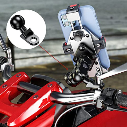 BRCOVAN Aluminum Alloy Mount Base with 1'' TPU Ball & 10mm Mounting Hole | Angled Bolt Head Adapter Ball Base Compatible with RAM Mounts B Size Double Socket Arm - style: R12-Set of 1