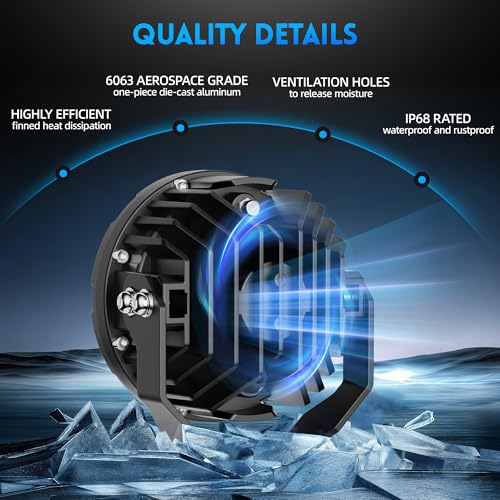 4.5 Inch Motorcycle Lights LED Pod Light White/Amber Fog Lights with Mount Brackets Wire Harness Waterproof 60W Offroad Work Lights for Motorcycle GS Pan America Adventure - size: Pair 4.5 inch