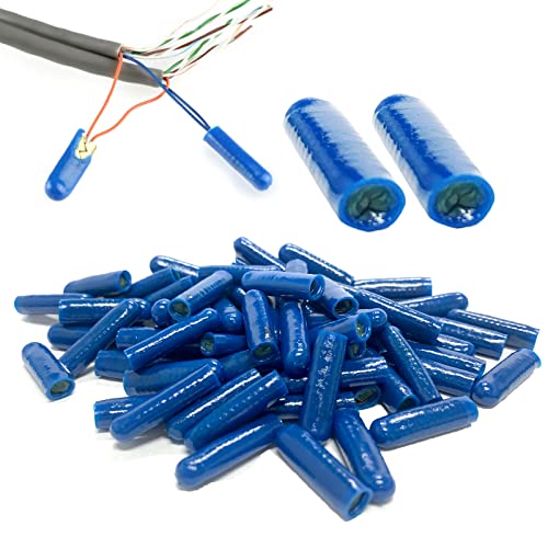 1000pcs B Connector Wire Telephone Alarm Wire Crimp Beanies Splices for Low Voltage (Blue Type I) - color: Blue-Type I