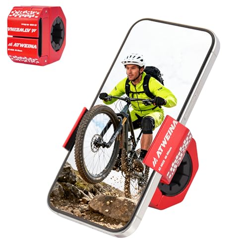 Bike Handlebar Mounts for 4.5-7.5 Phones (Red) | 360 Degrees Rotate Aluminum Alloy Frame Half-Enclosure Design - color: Red