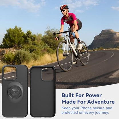 Phone Case Compatible with Garmin Bike Mount for iPhone 17 16 Pro Max Air 15 14 13 12 11 Mini Plus - Slim Shockproof Cover with Quarter-Turn Lock, Secure & Quick-Release for Road Bicycle, MTB Cycling - size: For iPhone 15 (6.1")