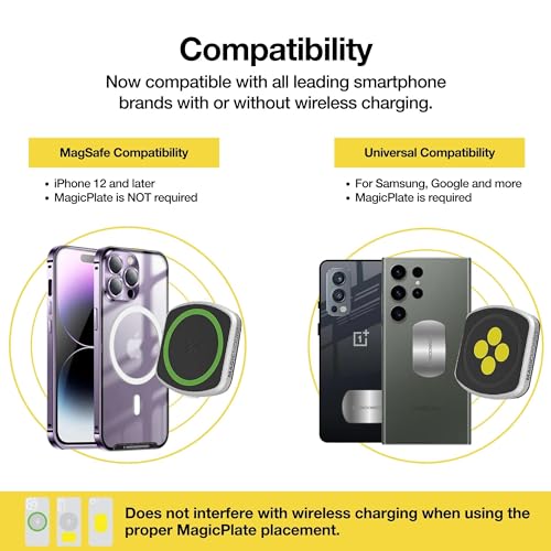 Scosche MP2WD-XTSP MagicMount Pro2 Magnetic Car Phone Holder - Ultimate Magnetic Car Mount for Windshield or Dashboard with Suction Cup - Compatible with MagSafe, iPhones, Galaxy, Pixel & Smartphones - style: Window / Dash Suction