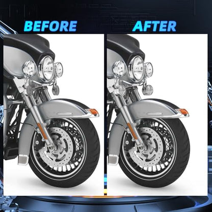 Motorcycle LED Turn Signals With 3 1/4" Clear Lens Covers 2 Pack, 1157 Dual Contact Front Rear White Amber Lights Custom Turbo Lamps Universal Fit Harley Ultra Classic Electra Glide Road King - color: 3 1/4" round Clear lenses with 1157 LED
