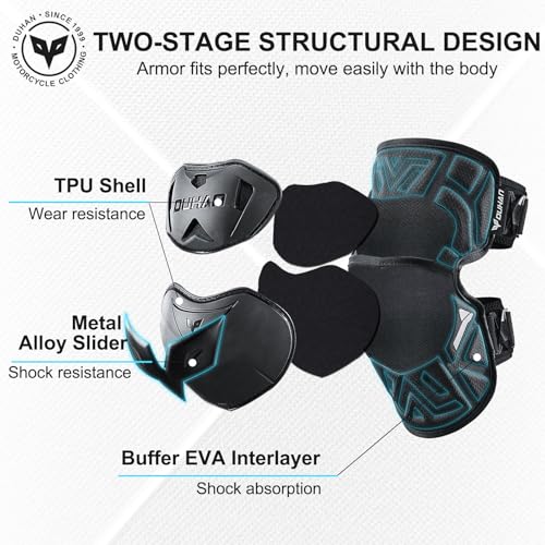 DUHAN Motorcycle Knee Pads Adjustable Motorcycle Knee Shin Guards Protector Gear for Motorcycle/Motocross/MTB/Racing/Skating