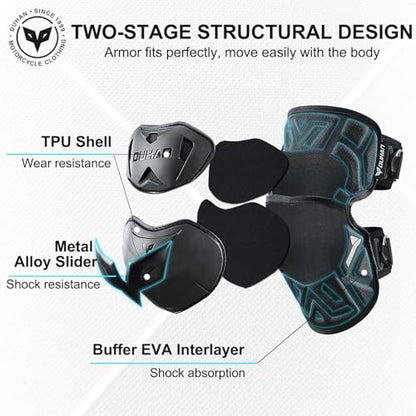 DUHAN Motorcycle Knee Pads Adjustable Motorcycle Knee Shin Guards Protector Gear for Motorcycle/Motocross/MTB/Racing/Skating