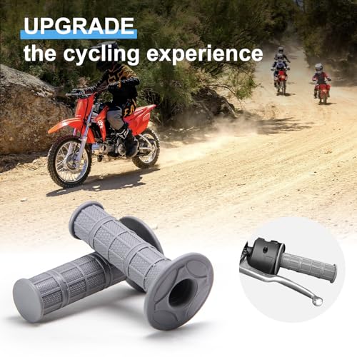 Chiallco 7/8" Motorcycle Hand Grips Dirt Bike Grips for CRF YZF WRF KXF KLX Pit-Bike, Soft Rubber Hand Handlebar Grip,Black - color: Gray