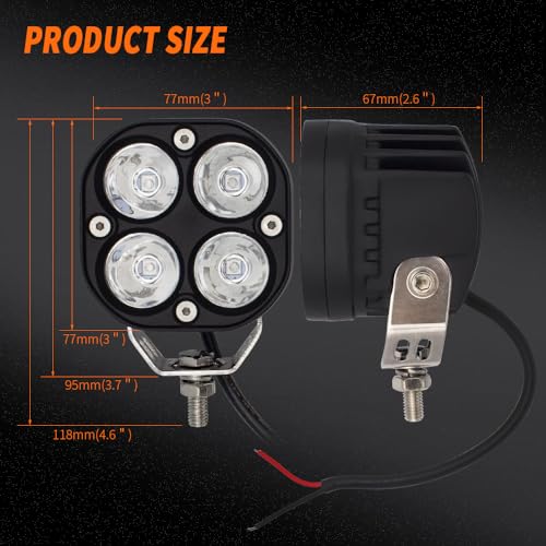 LED Blue Offroad Driving Fog Lights Pod 2Pcs 40W 3Inch Blue Hunting Fishing Lights fit for Fish Pig Truck Deer Hog Predator ATV 4WD Truck Tractor Cart Boat Golf - size: Blue