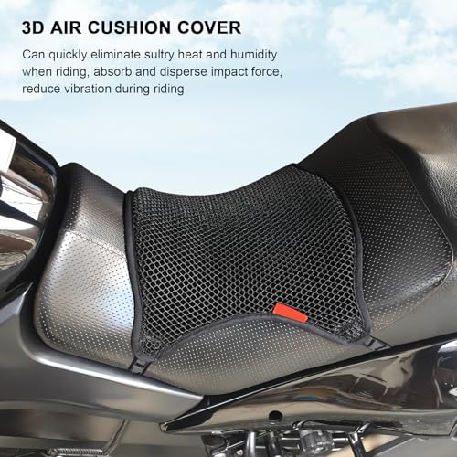 Motorcycle Seat Cushion Air Cooling 3D Mesh Motorcycle Seat Pad,Butt Protector Pads,Motorcycle Cool Seat Cover,Breathable Motorcycle Seat Cover,Size L - size: 32 x 36cm