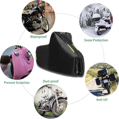 Outdoor Motorcycle Cover for Bintelli Spark 49 |All Weather Waterproof Motor Bike Covers Moped Protective Tarpaulin Oxford UV Rip Dust with Reflective Strips and Lock Hole - size: for Spark 49