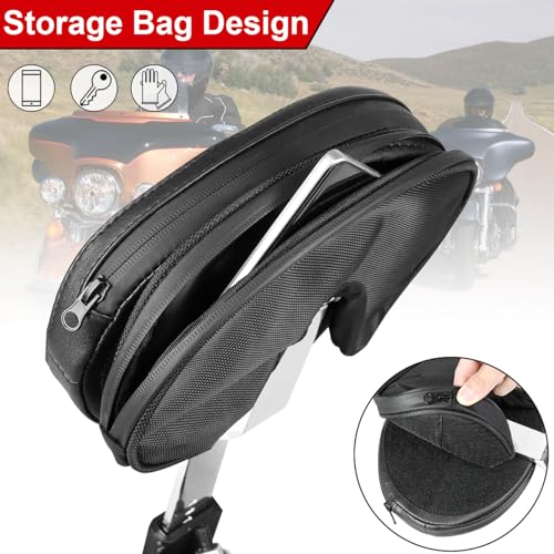 AUFER Adjustable Plug-in Driver Rider Backrest Compatible With For 1997-2026 Harley Touring Road King Street Glide Road Glide Electra Glide Models Driver Backrest - size: Double Line Style (Chrome)