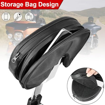 AUFER Adjustable Plug-in Driver Rider Backrest Compatible With For 1997-2026 Harley Touring Road King Street Glide Road Glide Electra Glide Models Driver Backrest - size: Double Line Style (Chrome)