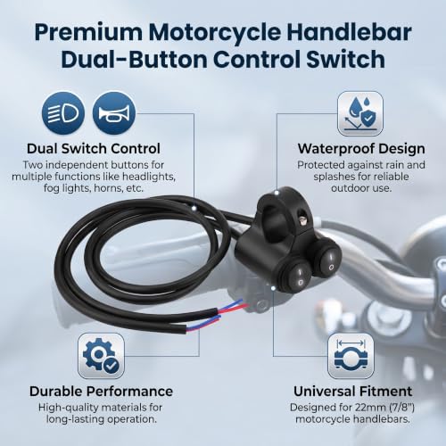 Motorcycle On/Off, Motorcycle Handlebar 22Mm Handlebar Control, Motorcycle Switchgear for Headlight, Brake, Fog Lights, and Horn (Model B) - size: Model B