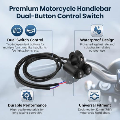Motorcycle On/Off, Motorcycle Handlebar 22Mm Handlebar Control, Motorcycle Switchgear for Headlight, Brake, Fog Lights, and Horn (Model B) - size: Model B
