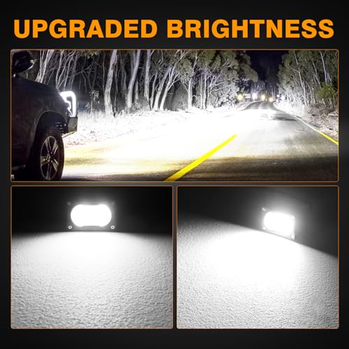 Muto-Beam LED Pods, 2PCS 3Inch LED Driving Lights 40W Flood Diffused Beam Off Road Pods Backup Lighting Auxiliary Light Fog Light Ditch Lights for Truck ATV UTV Motorcycle SUV Jeep Dirt Bike - size: Diffusion