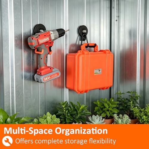 MUTUACTOR Magnetic Hooks Heavy Duty,2PCS Strong Magnetic Garage Hooks for Hanging,Anti-Slip Powerful Magnet Storage Utility Hooks for Cruise Cabins Cabinet Fridge Shed Workshop - style: 2.6in Magnet M Red Hooks 2PCS