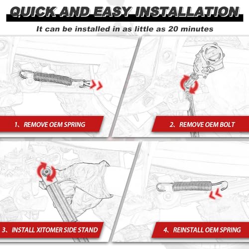 Xitomer Iron 0-4 inch Adjustable Kickstand Side Stand Fit for CRF300L / Rally 202-2025, CRF300LS 2023-2025 Motorcycle Adjustable Side stand