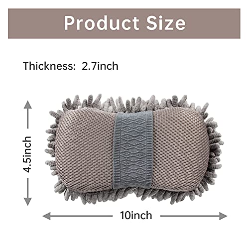 4 Pack Car Wash Mitt, BELPAIR Microfiber Sponge Cleaning Mitten for Window Cleaner, Non Scratch Sponges Auto Supplies Duster Kit Premium Washing Scrub Foam for Care Tools Foaming Cleaner (Grey)