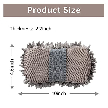 4 Pack Car Wash Mitt, BELPAIR Microfiber Sponge Cleaning Mitten for Window Cleaner, Non Scratch Sponges Auto Supplies Duster Kit Premium Washing Scrub Foam for Care Tools Foaming Cleaner (Grey)