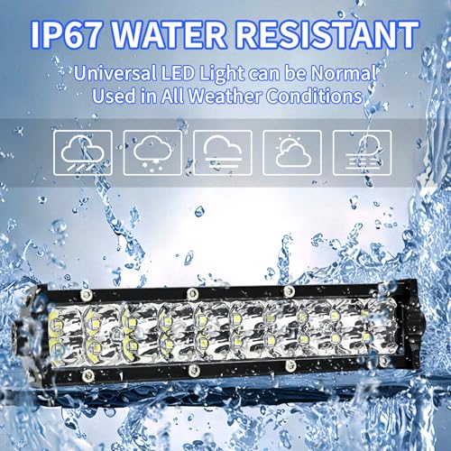 60W 4200LM Dirt Bike LED Light Bar, 12V Plug & Play Motorcycle Handlebar Light Kit for 7/8" CRF XR KX KLX TTR PW RM Pit Bike ATV UTV, Universal Front Auxiliary Driving Light